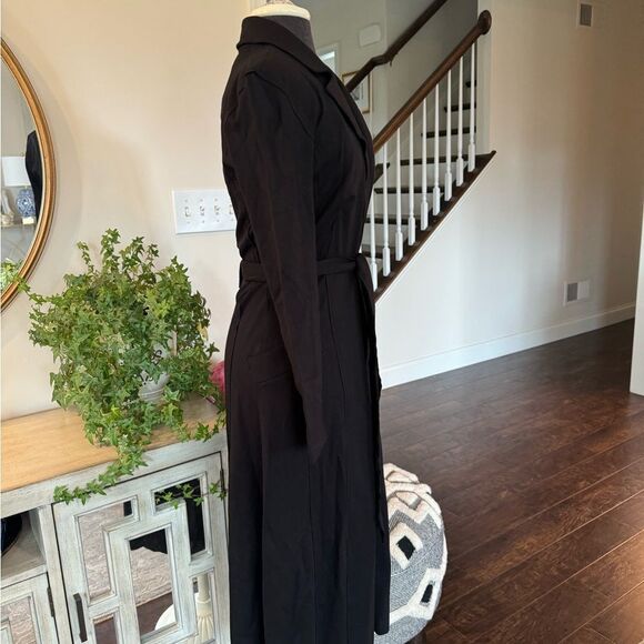 bb dakota long black jacket/trenchcoat with tie - Picture 3 of 6